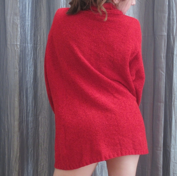 Vintage Oversized Chenille Turtleneck Sweater - Picture 2 of 3